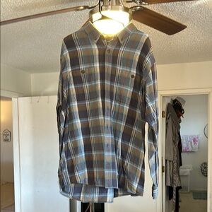 Duluth Trading Co Blue Casual Button Down Shirt
